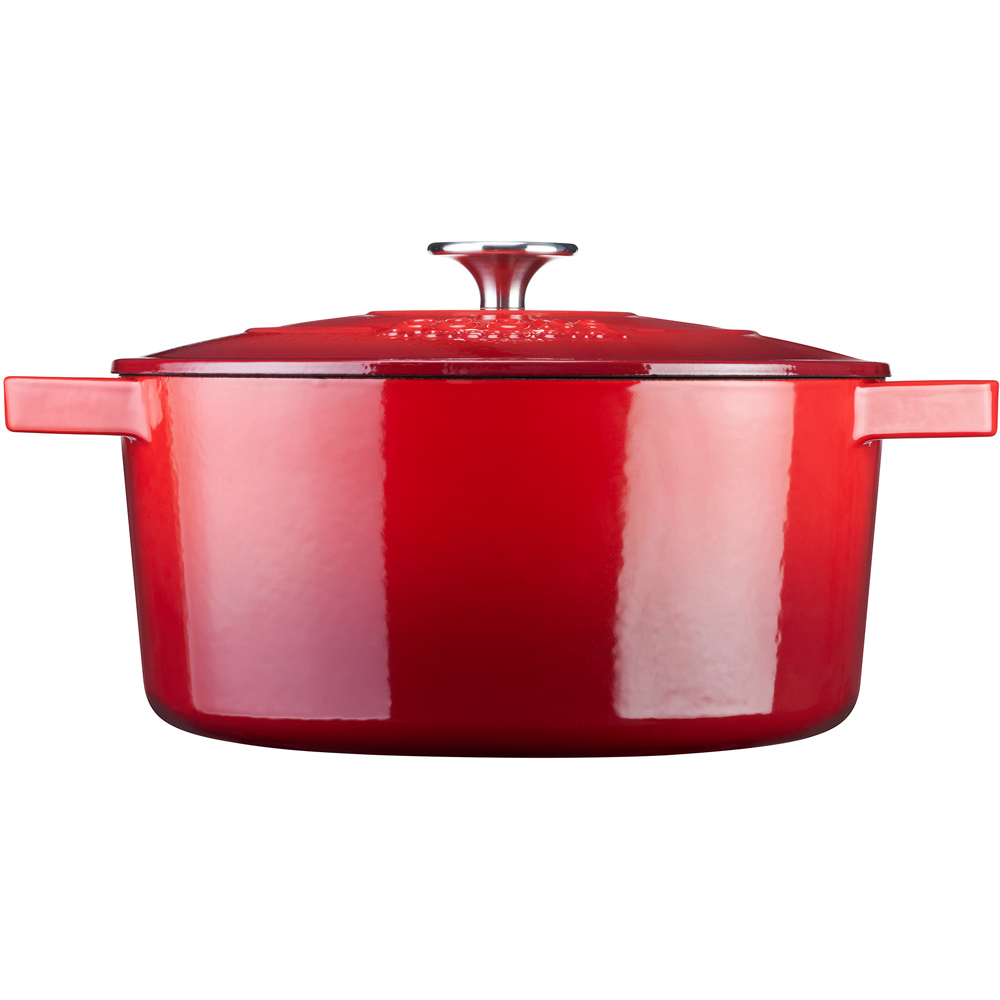 Cooks Professional 26cm Red Cast Iron Casserole Dish with Lid Image 4