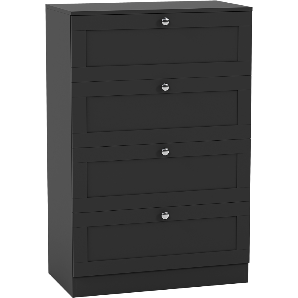 VIDA DESIGNS Altino 4 Drawer Black Shaker-Style Chest of Drawers Image 2