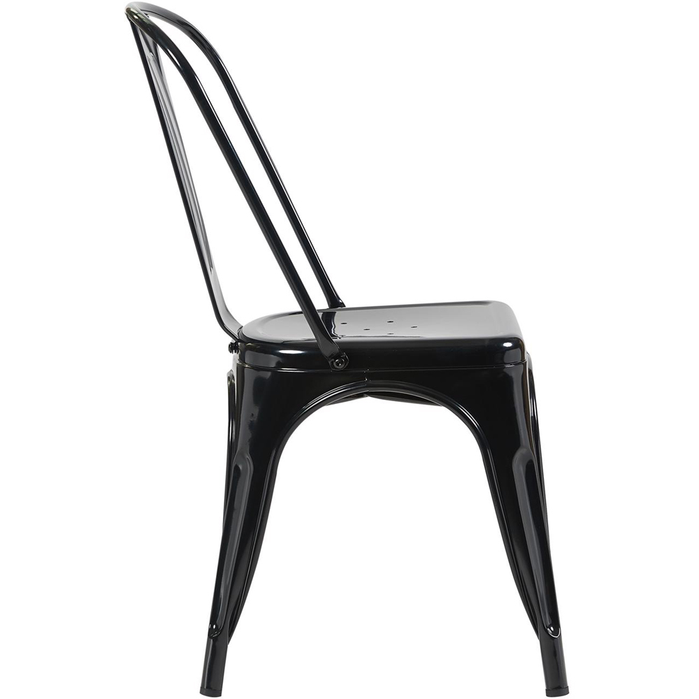 FWStyle Black Gloss Metal Chair 4 Pack Image 3