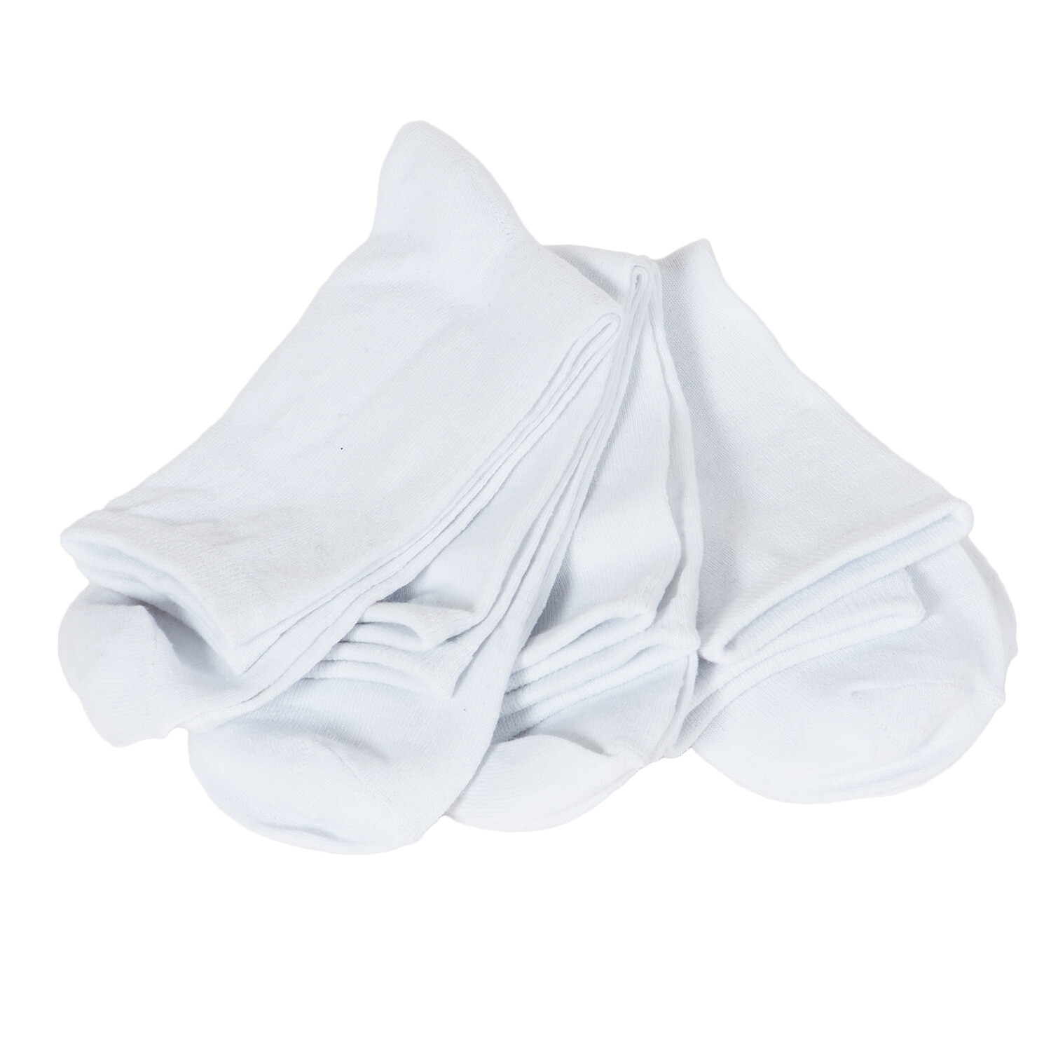 Pack of 5 Mens White Crew Socks Sizes White Image 3