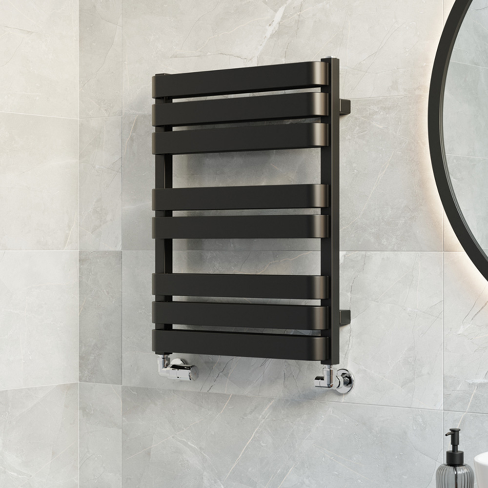 Terma Warp T Bold Matt Black Heated Towel Rail 1569 BTU 655 x 500mm Image 7