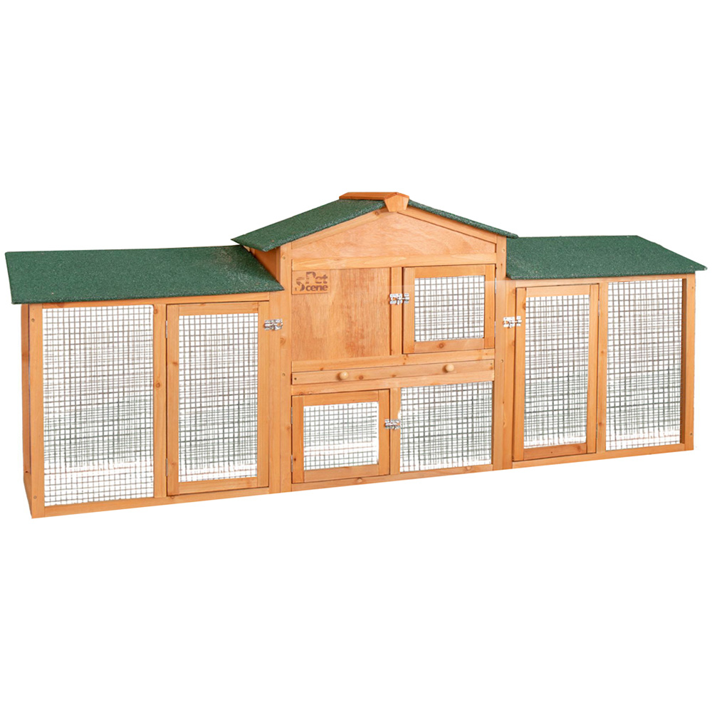Samuel Alexander Extra Large Wooden Outdoor Animal Hutch with Ramp Image 1