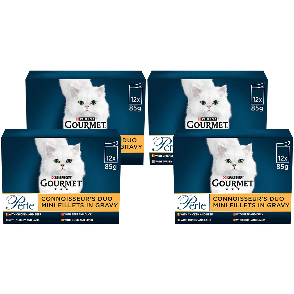 Purina Gourmet Perle Connoisseurs Meat Duo Cat Food 85g Case of 4 x 12 Pack Image 1