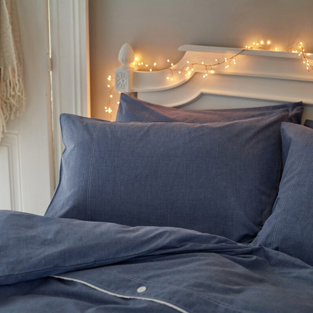 Deyongs Southwick Super King Size Blue Reversible Duvet Set Image 2