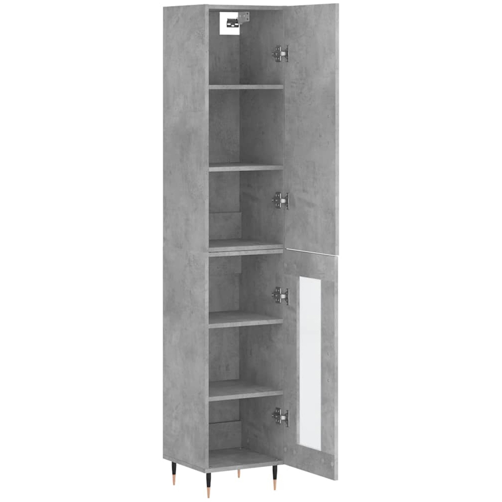 vidaXL 2 Door Concrete Grey Tall Highboard Image 4