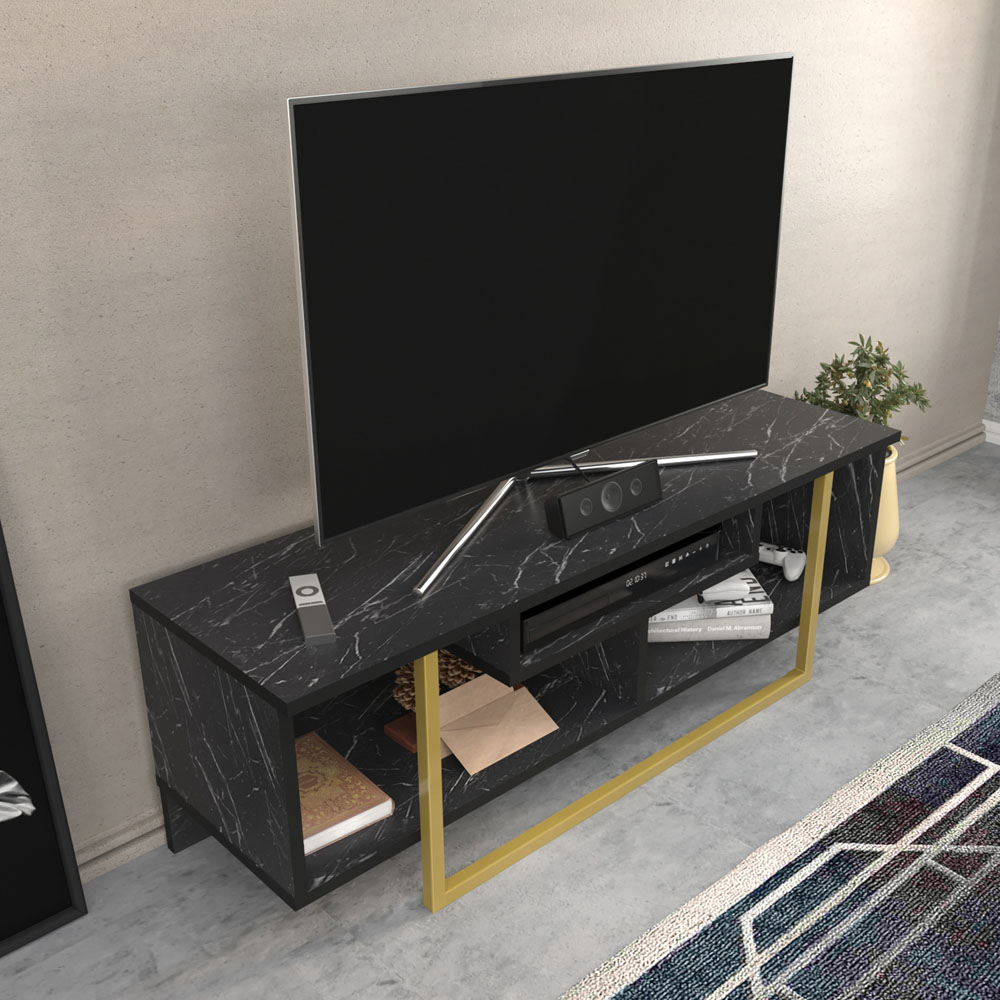 Decorotika Asal Bendire and Gold Wide TV Unit Image 7