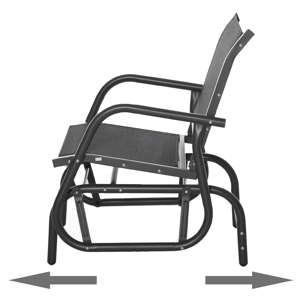 Outsunny Grey Swinging Glider Lounger Chair Image 5