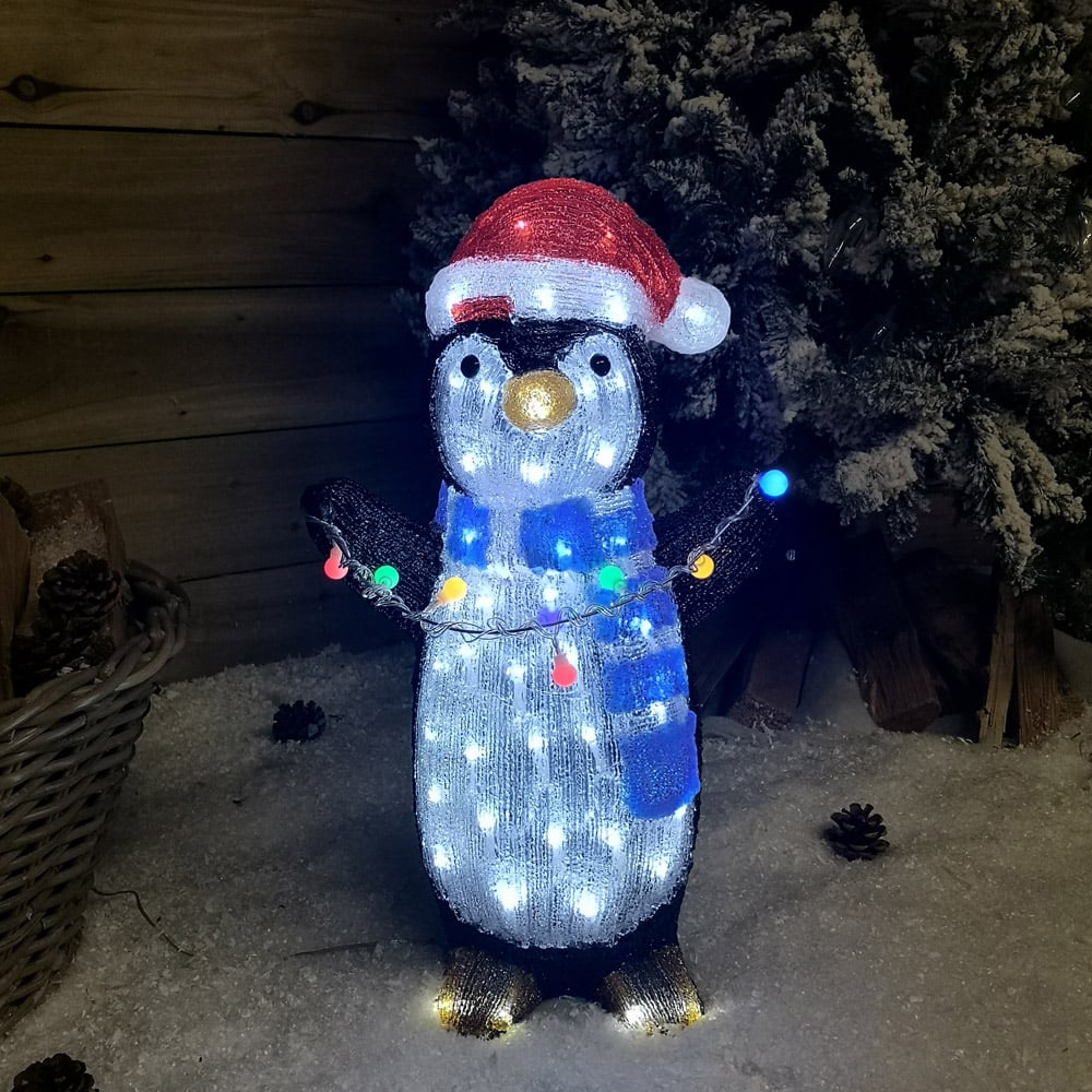Samuel Alexander Acrylic Penguin LED Outdoor Christmas Decoration Image 1