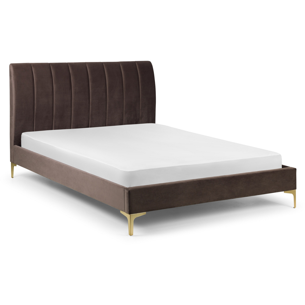 Julian Bowen Deco King Size Truffle Velvet Bed Frame Image 3