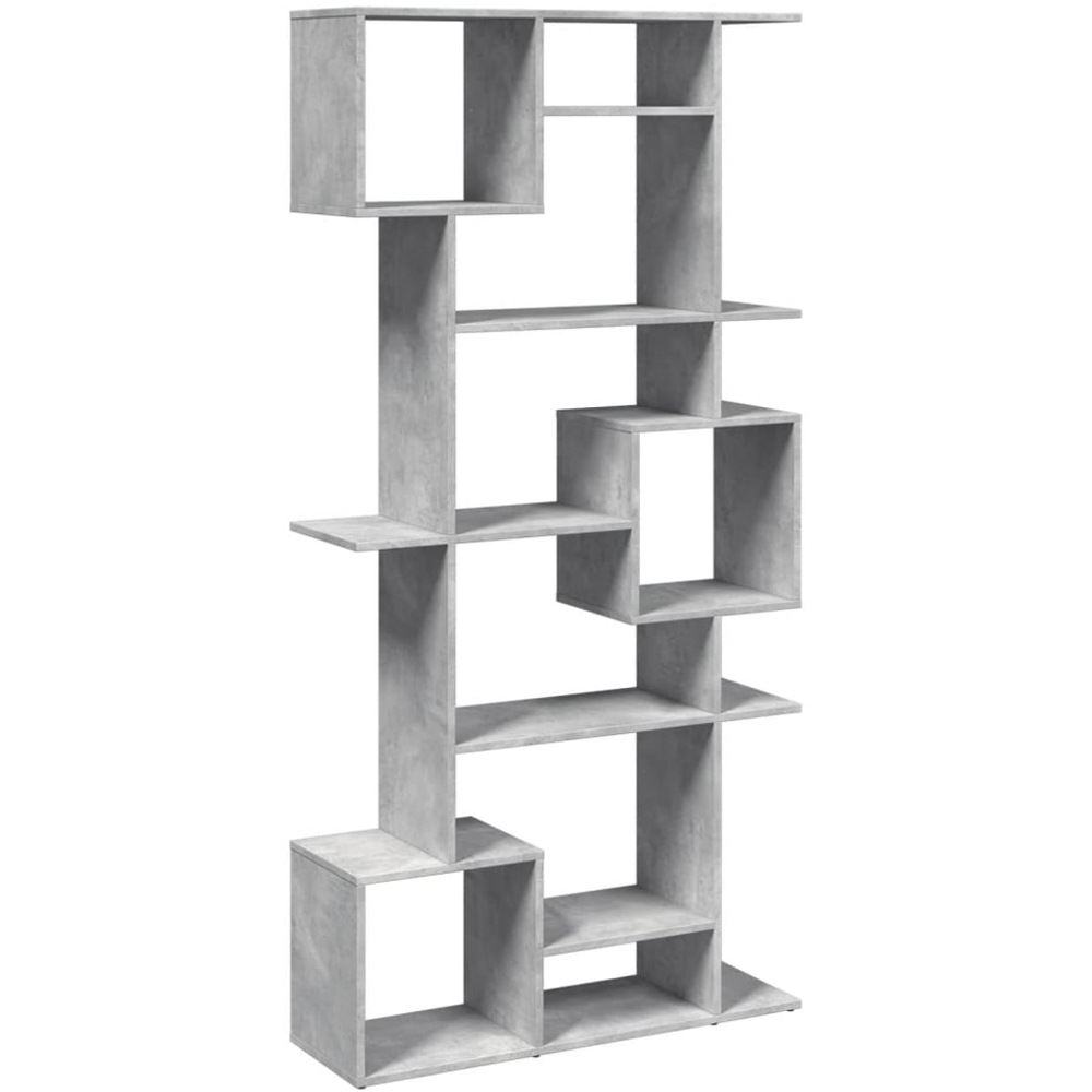 vidaXL 9 Shelf Concrete Grey Bookcase Image 3