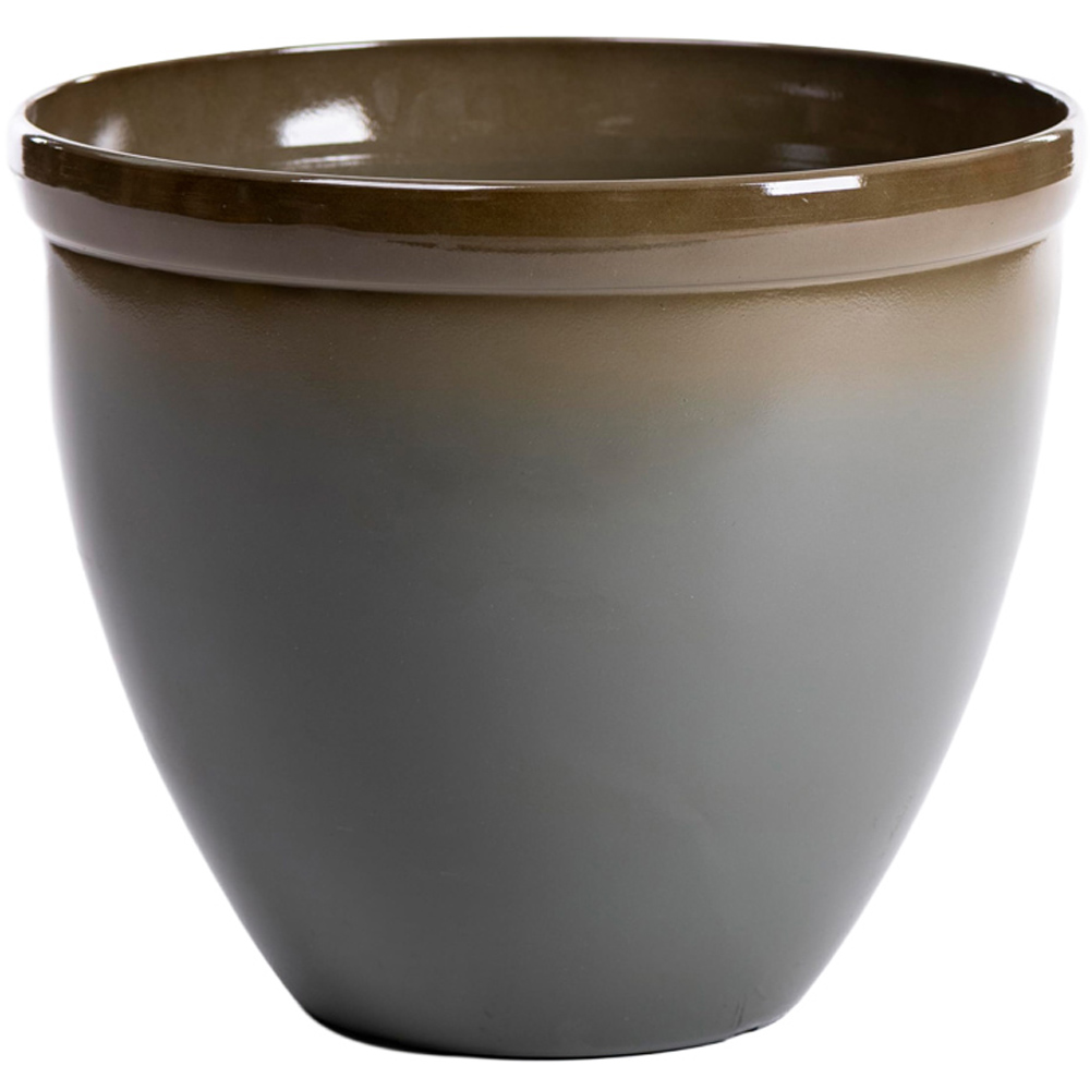 Thompson and Morgan Samaria Olive Glazed Effect Vase Planter 34cm Image 1