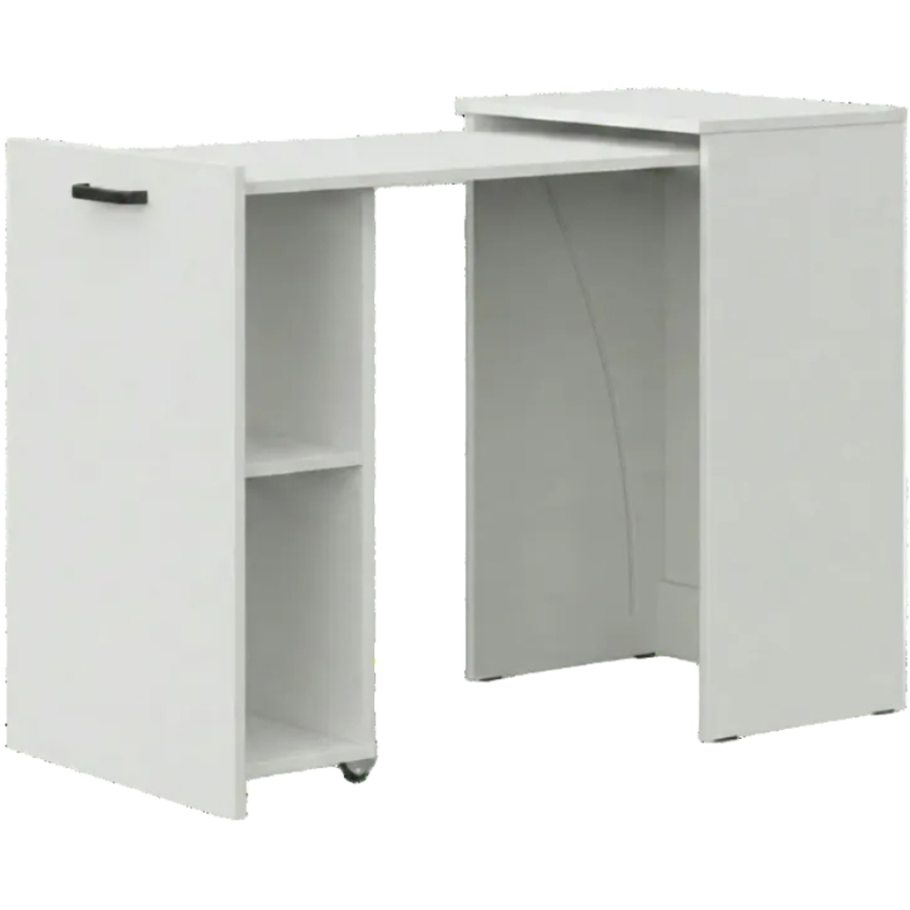 Shefa Line Flexi 2-in-1 2 Shelf Folding Computer Desk White Image 2