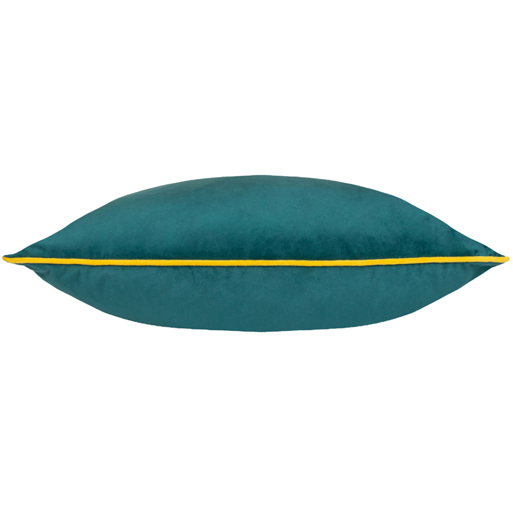 Paoletti Meridian Teal Cylon Velvet Cushion Image 2