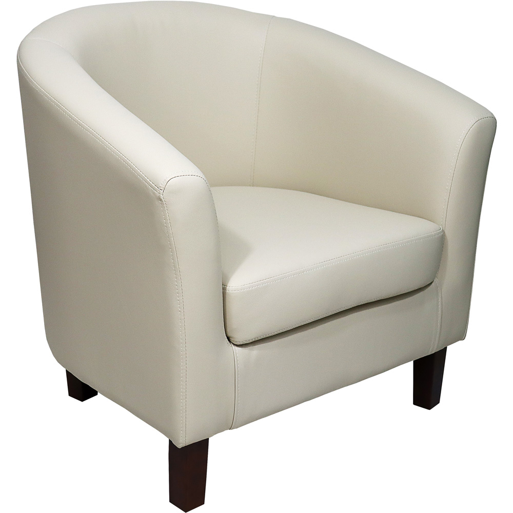 Brooklyn Ivory Faux Leather Tub Chair Image 3