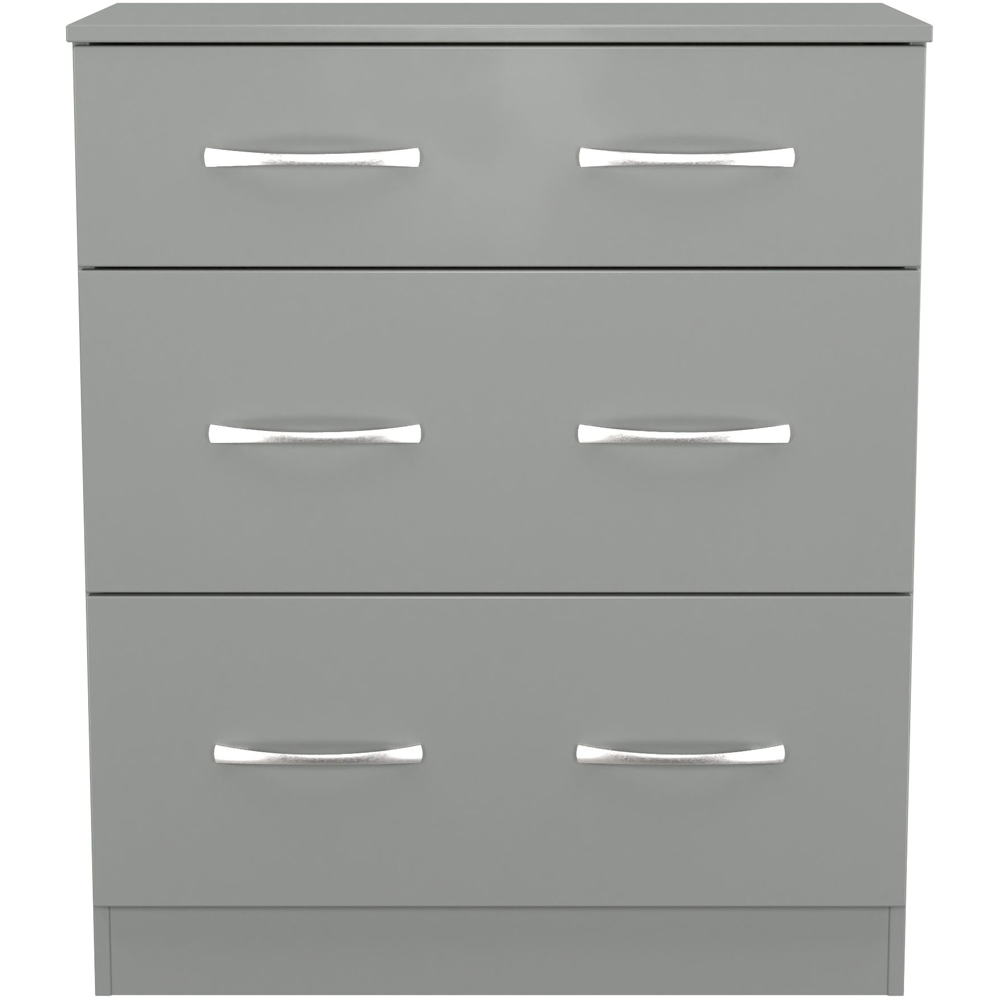 Crowndale Avon 3 Drawer Dusk Grey Deep Chest of Drawers Ready Assembled Image 2