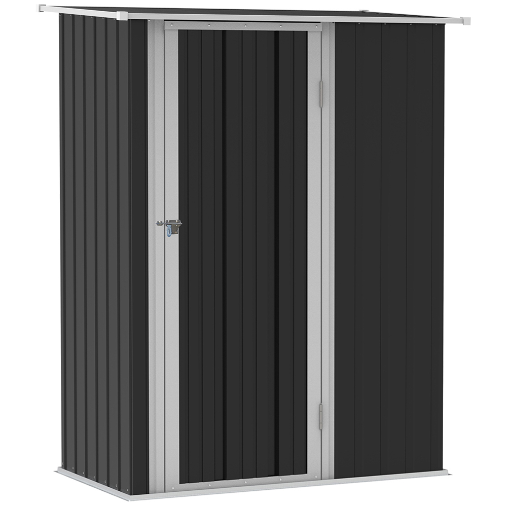 Outsunny 4.7 x 2.8ft Grey Lockable Storage Shed Image 1