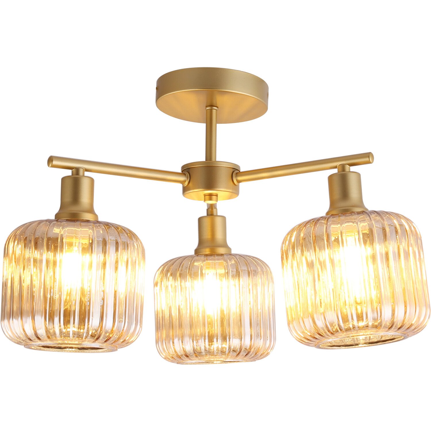 Micah 3 Light Ceiling Fitting Champagne and Gold Image 3