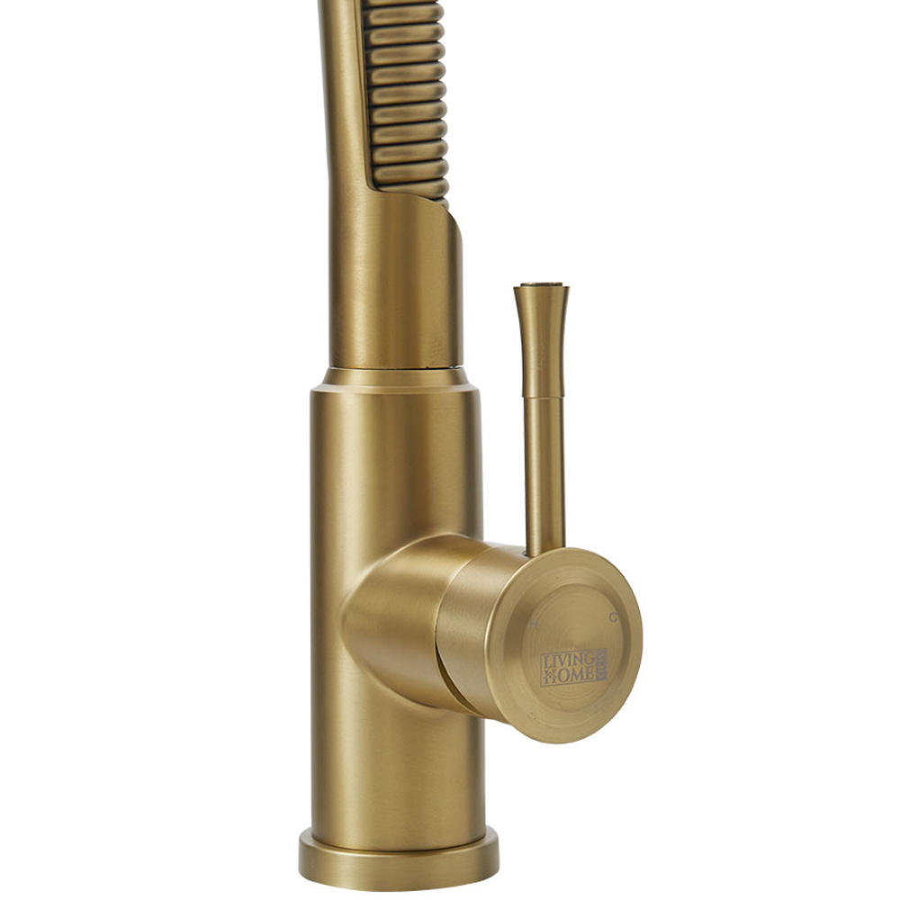Living and Home Gold Pull Down Kitchen Tap Image 4