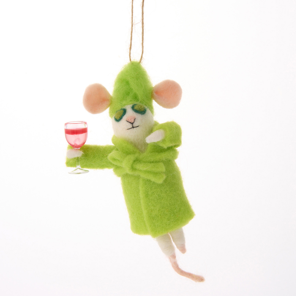 Wool Spa Mouse Hanging Decoration Green Image 4