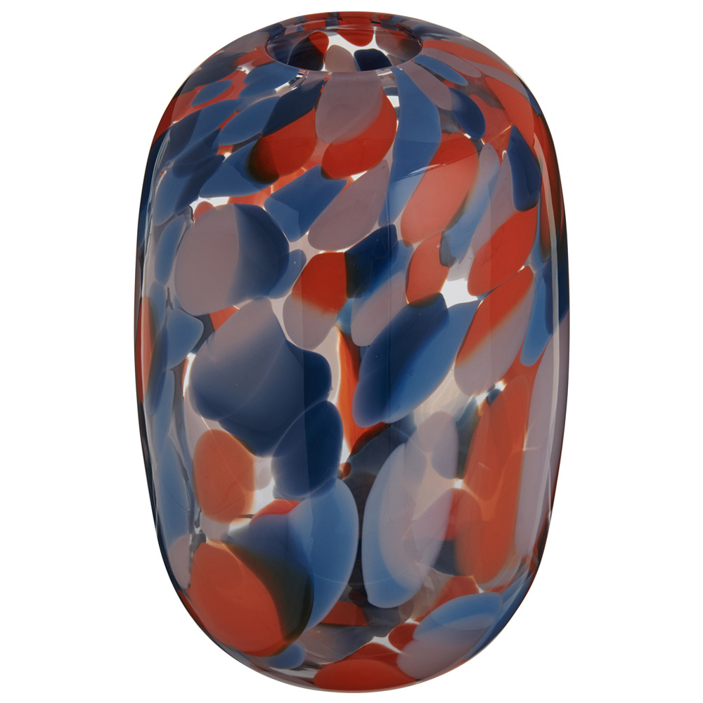 Wilko Multicoloured Abstract Glass Vase Image 1