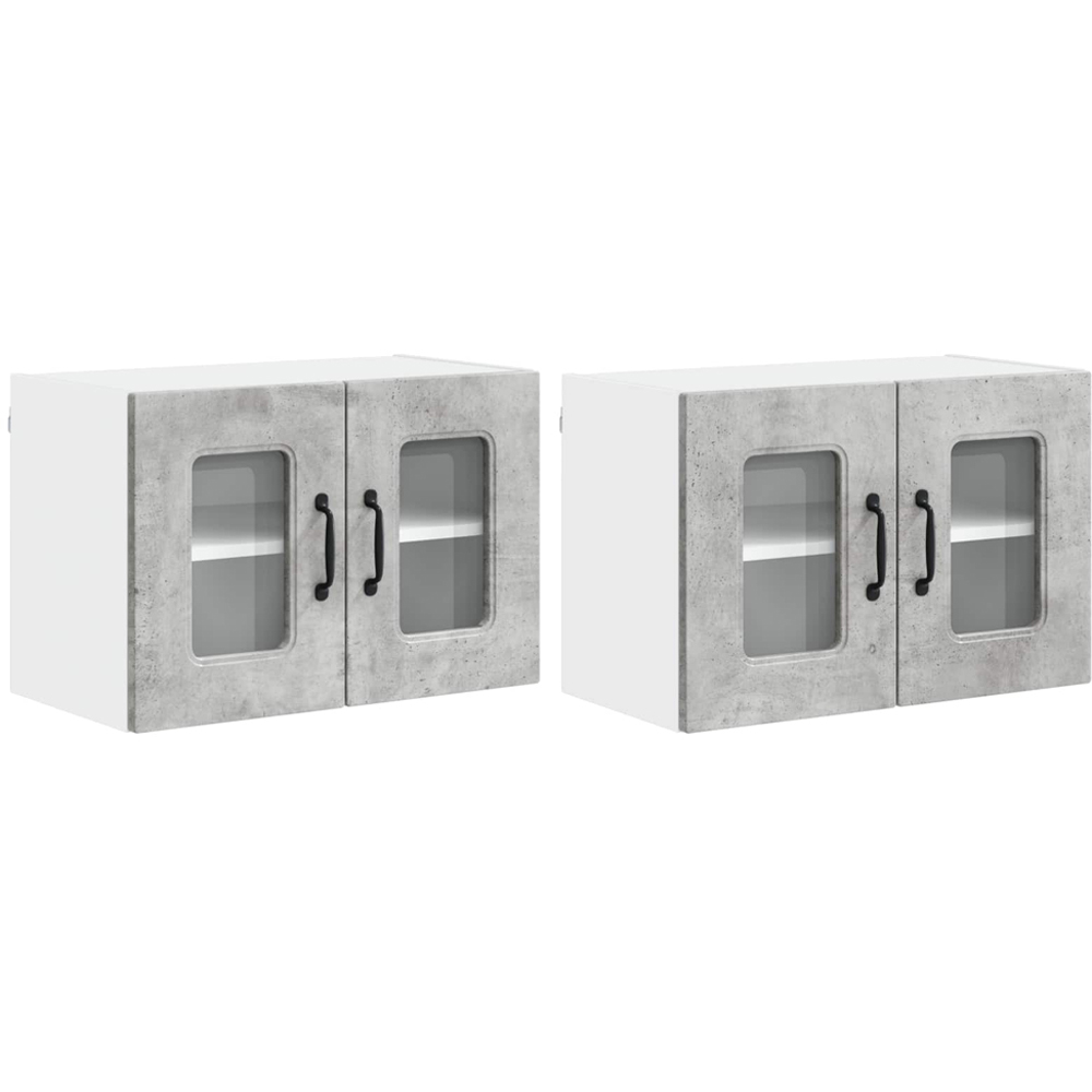 vidaXL Kalmar 2 Door Concrete Grey Wall Kitchen Cabinet 2 Pack Image 8