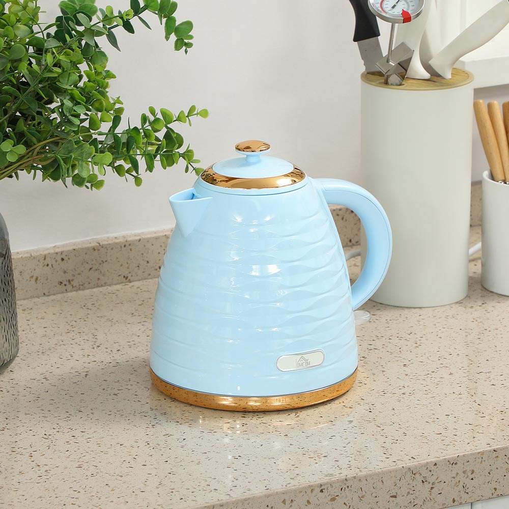 HOMCOM 800-207V70LB Light Blue Ripple 1.7L Electric Kettle 3kW Image 2