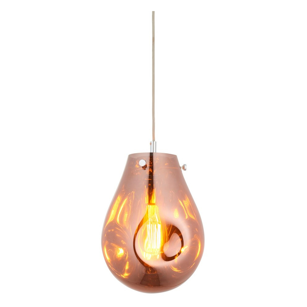 Merano Perugia Small Metallic Glass Copper Pendant Ceiling Lamp Image 3