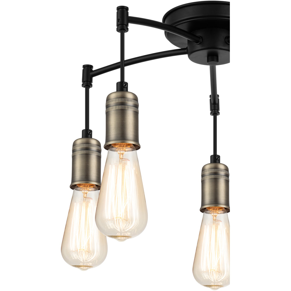 Cosylyte Linton 5 Light Industrial Matt Antique Brass Ceiling Light Image 4