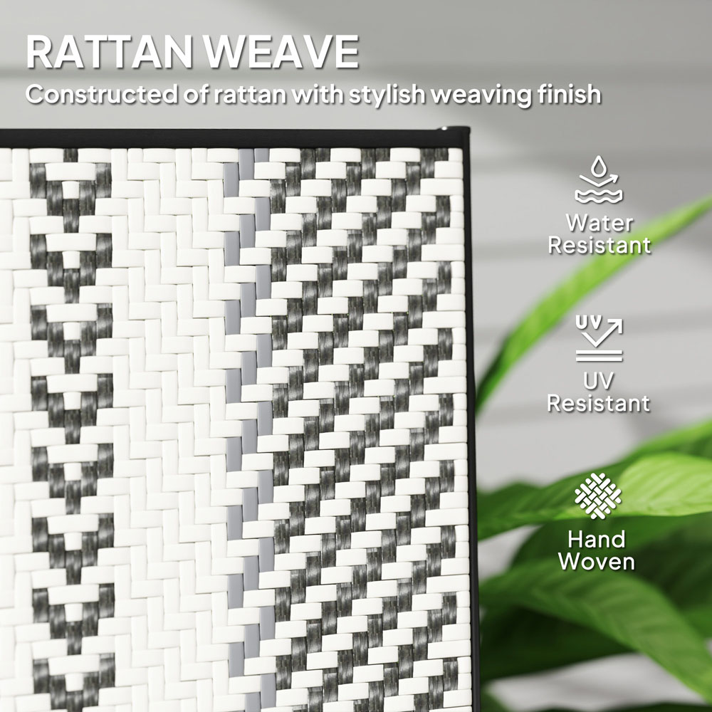 Outsunny Grey Rattan 5 Position Adjustable Folding Garden Chair Image 6