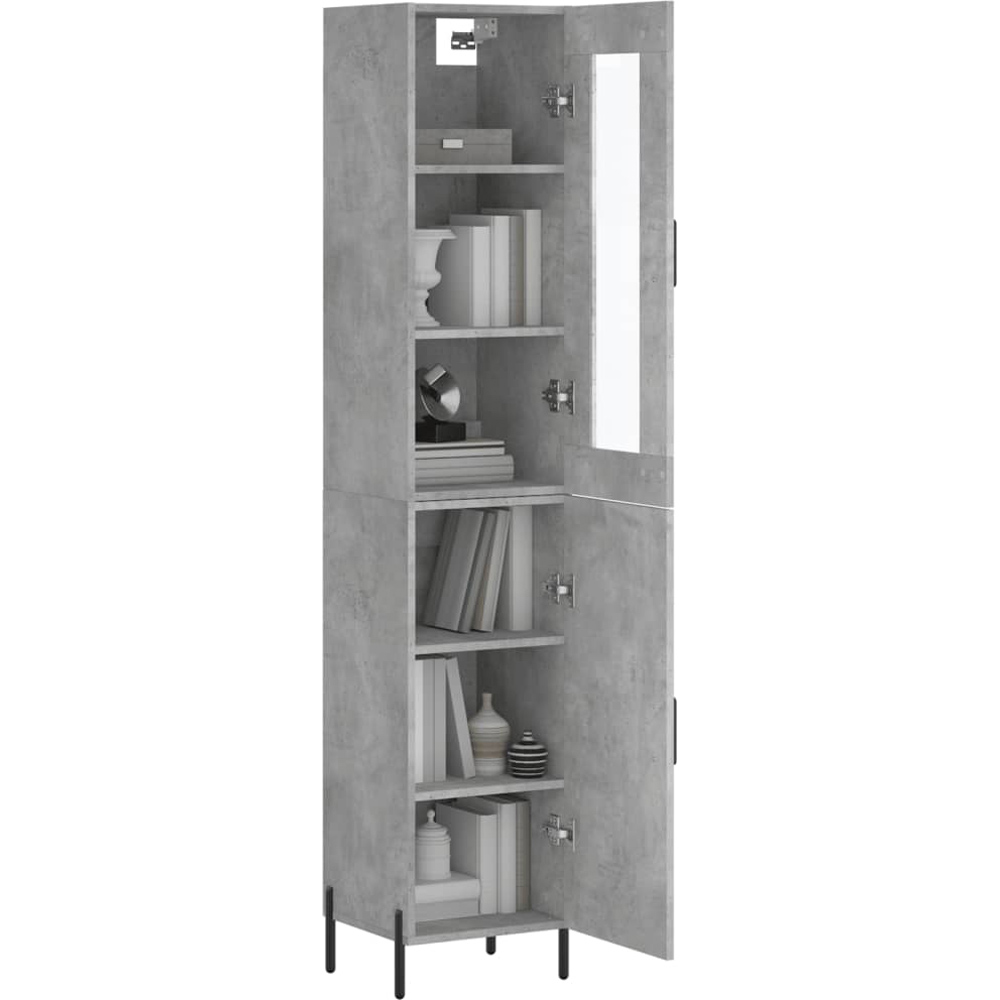 vidaXL 2 Door Concrete Grey Highboard Image 3