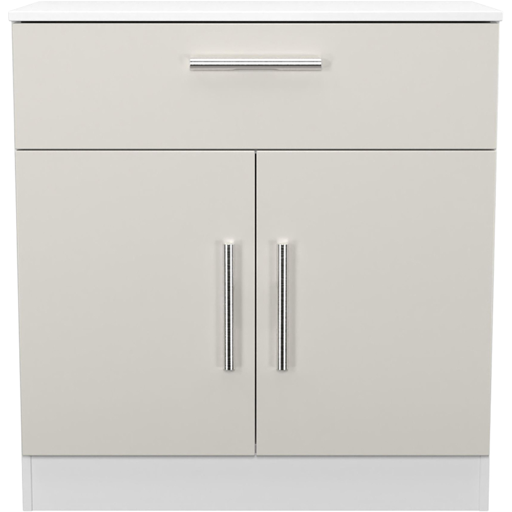 Crowndale Contrast 2 Door Single Drawer Grey Matt and White Sideboard Ready Assembled Image 2