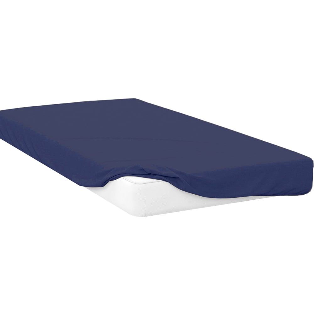 Opus Single Navy Polycotton Fitted Bed Sheet Image 1