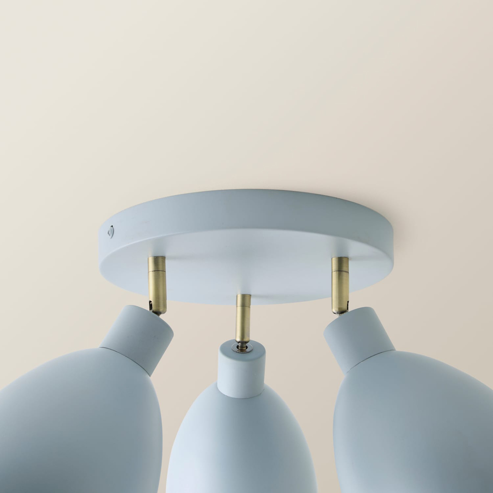 ValueLights Millie 3 Way Powder Blue Scallop Shade Adjustable Round Spot Ceiling Light with Bulb Image 3