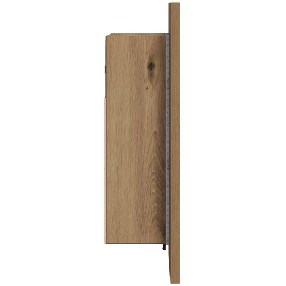 vidaXL Single Door Artisan Oak LED Bathroom Mirror Cabinet Image 7