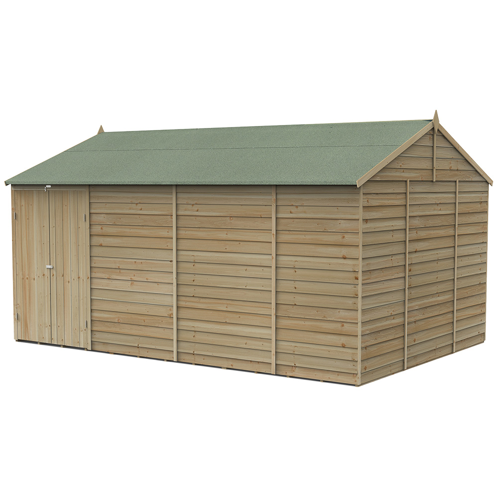 Forest Garden 4LIFE 15 x 10ft Double Door Reverse Apex Shed Image 1