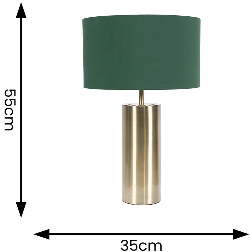 ValueLights Lexy Reni Forest Green and Antique Brass Shade Touch LED Table Lamp Image 6