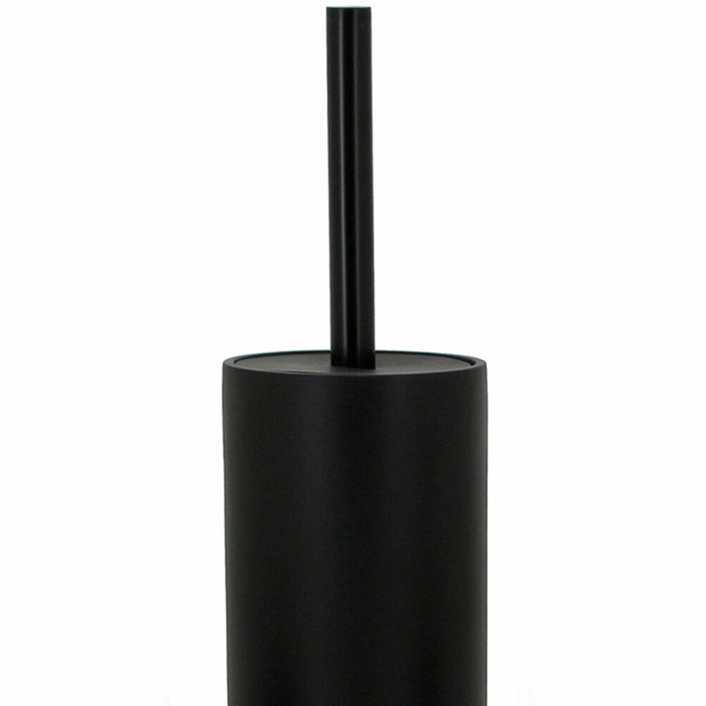 Matte Black Industrial Toilet Brush Holder Image 2