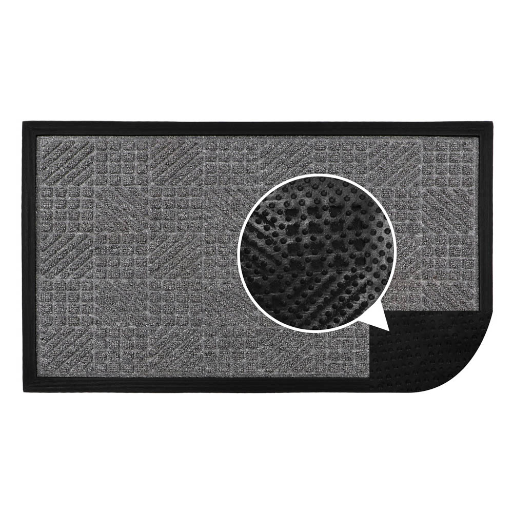 JVL Grey Firth Rubber Doormat 40 x 70cm Image 7