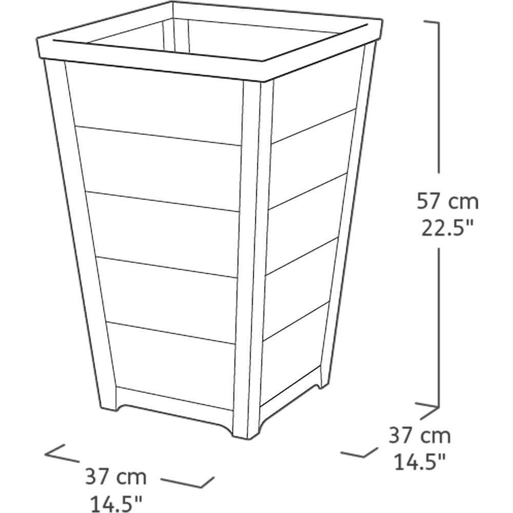 Keter Graphite Resin Taper Planter 57cm 2 Pack Image 4