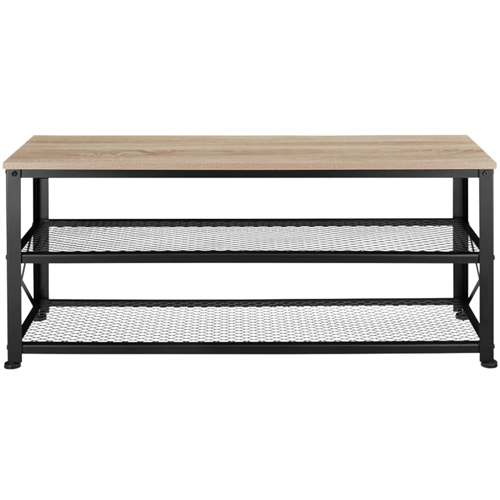 tectake Blackpool 2 Grid Shelf Oak Sonoma Shoe Rack Image 1
