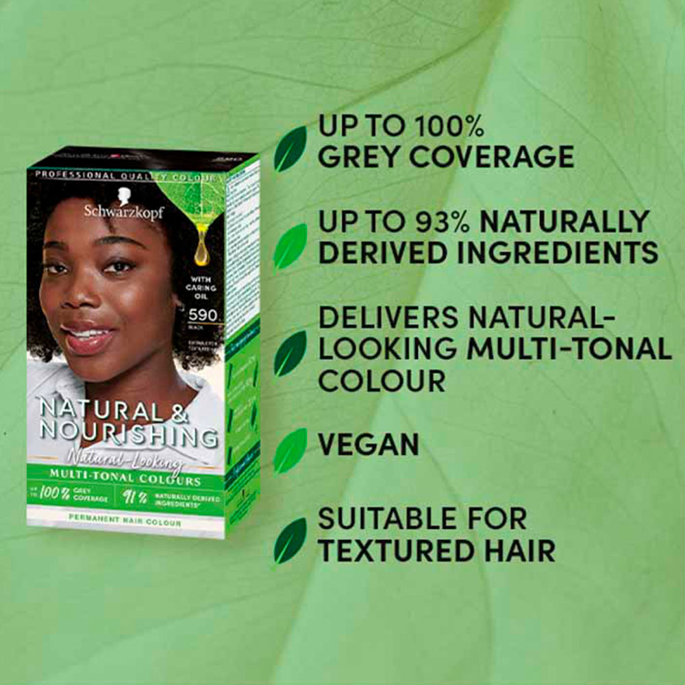Schwarzkopf Natural and Nourishing Vegan Black 590 Hair Dye Image 6