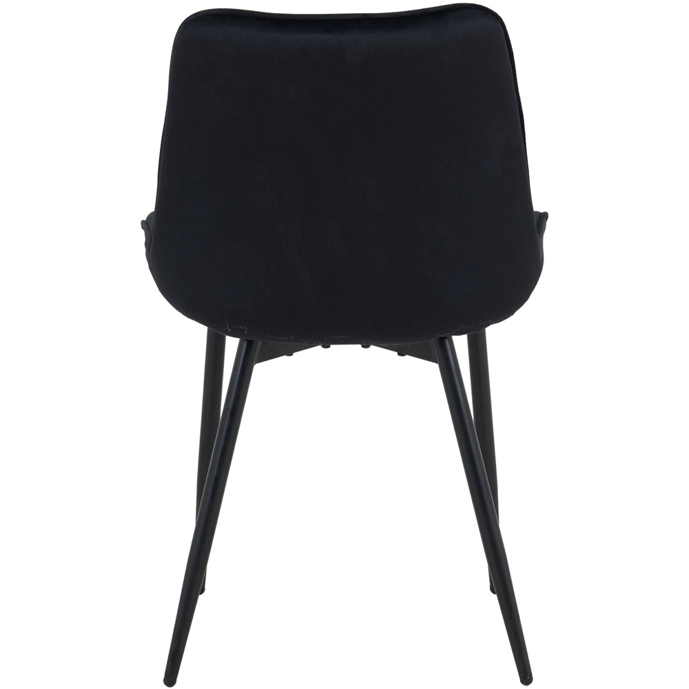 Indoor Living Seattle 4 Seater Black Erica Velvet Dining Table Set Image 5