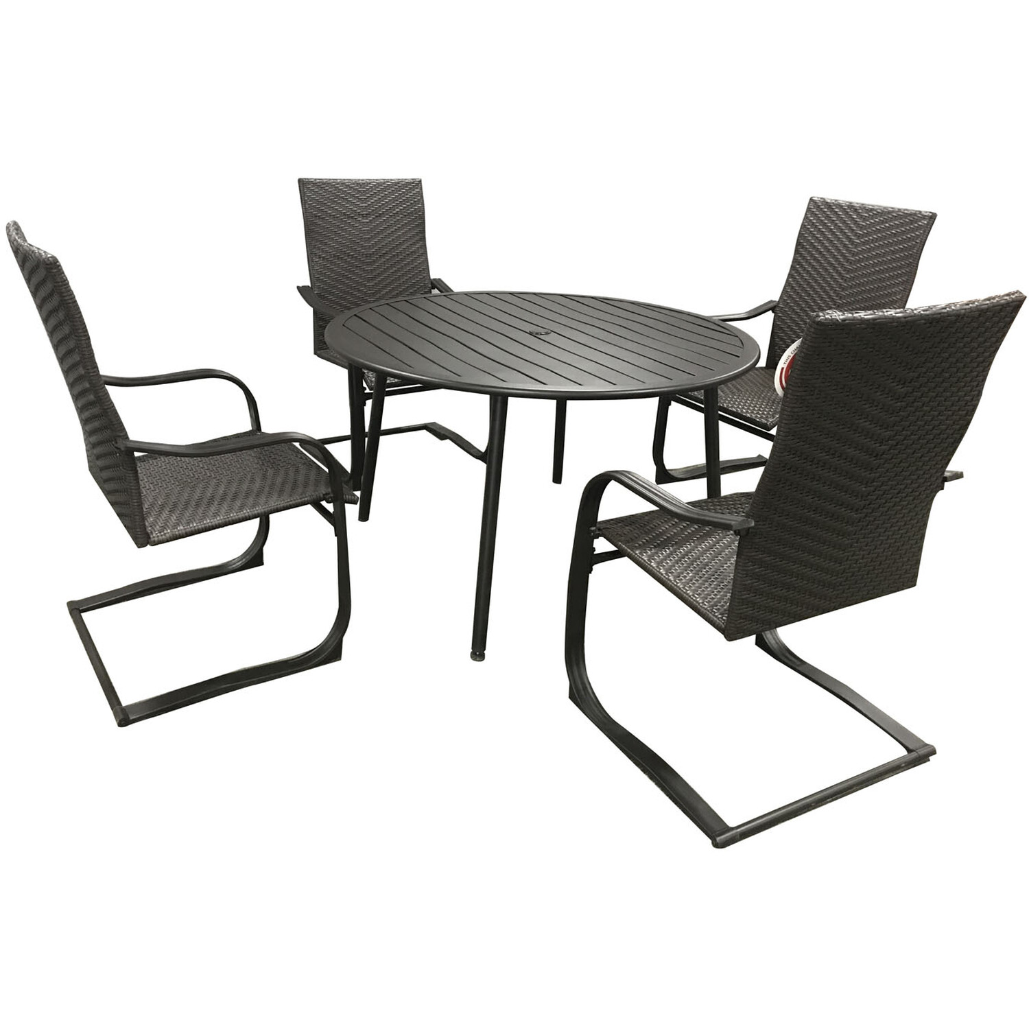 Paris 4 Seater Round Dining Set Black Image 2