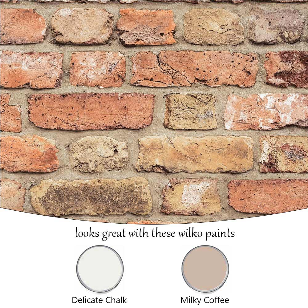 Grandeco Industrial Rustic Red Brick Terracotta Textured Wallpaper Image 4