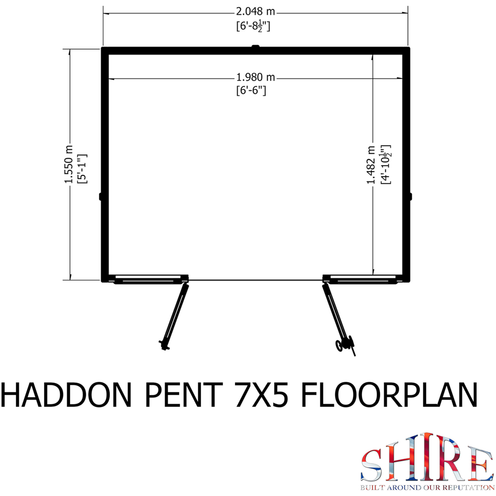 Shire Haddon 7 x 5ft Pent Garden Summerhouse Image 7