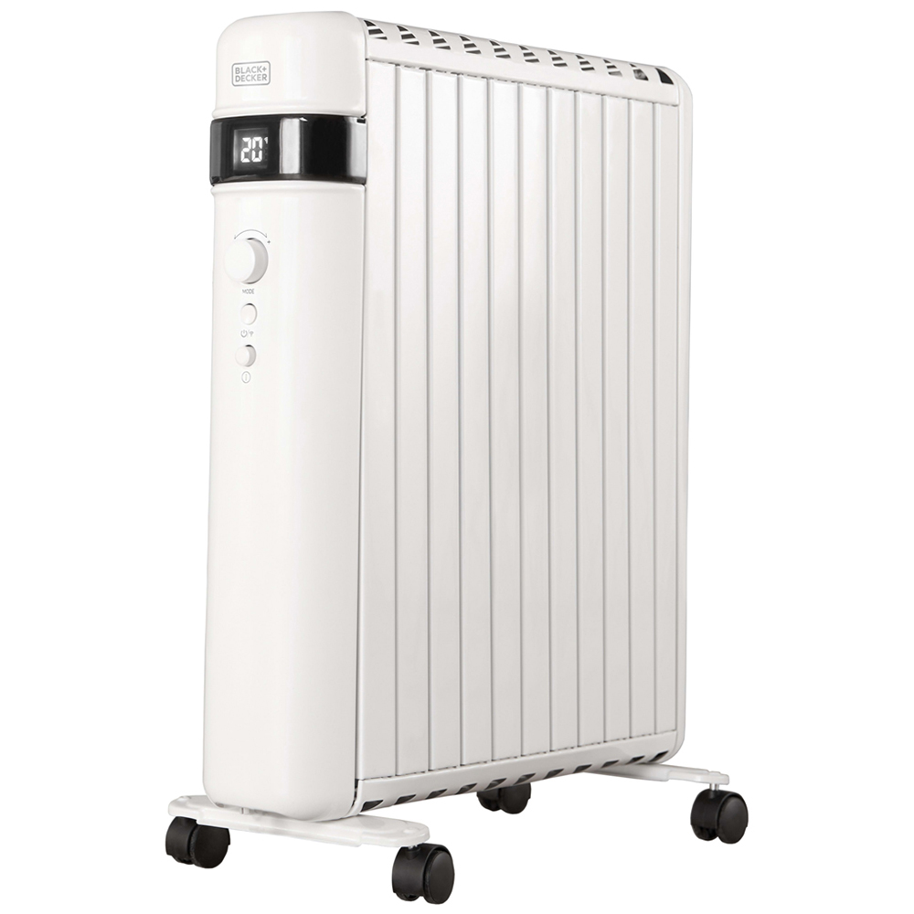 BLACK+DECKER White Digital Oil Free Radiator 1500W Image 1