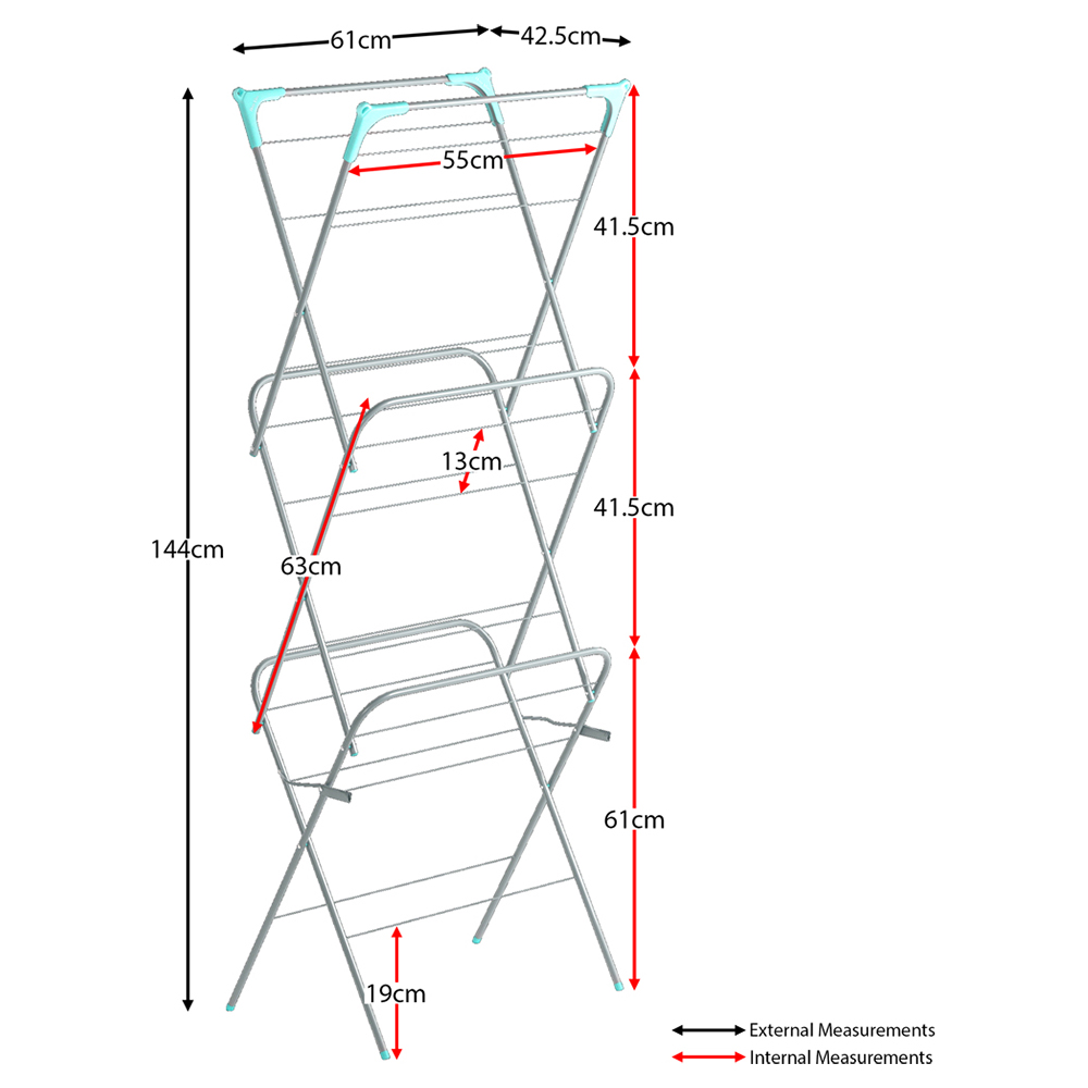 Home Vida 3 Tier Clothes Airer Image 9