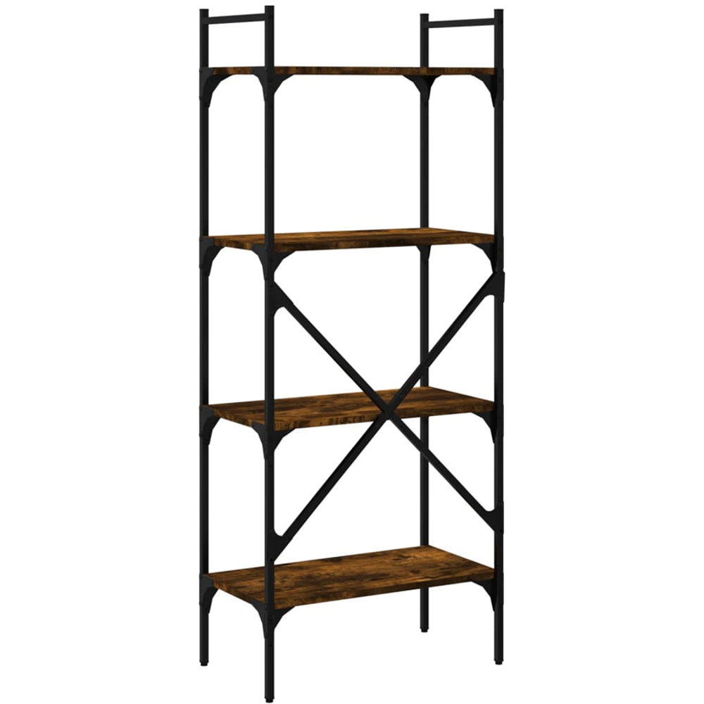 vidaXL 4 Shelf Smoked Oak Bookcase Image 6