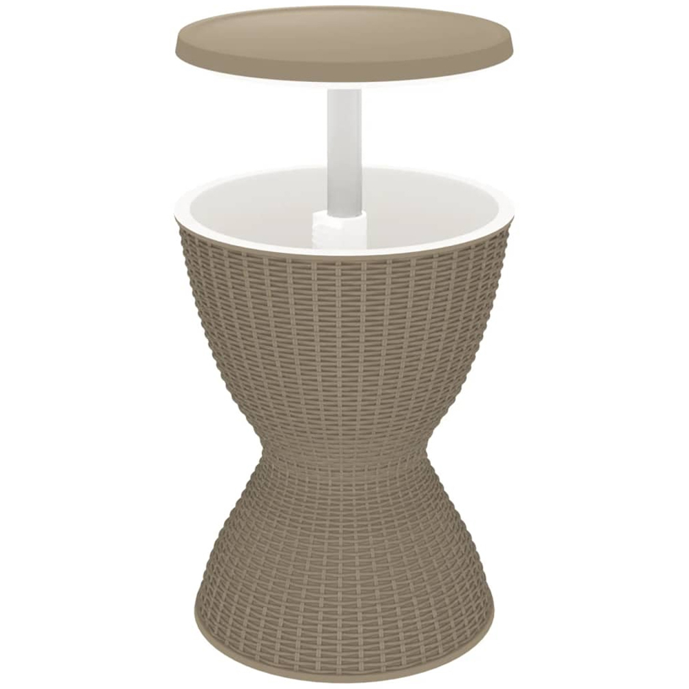 vidaXL Brown Rattan Ice Cooler Table Image 1