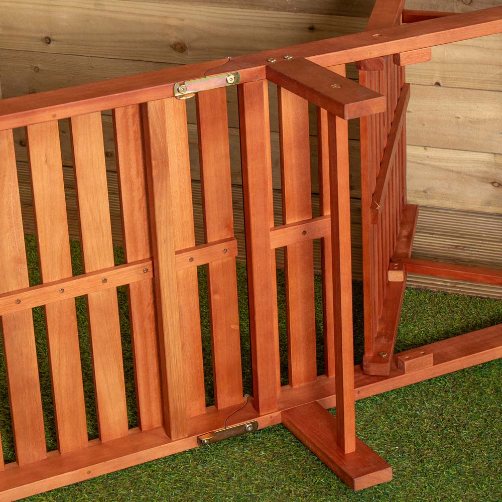 Samuel Alexander Wooden Foldable Sun Lounger with Wheels Image 6